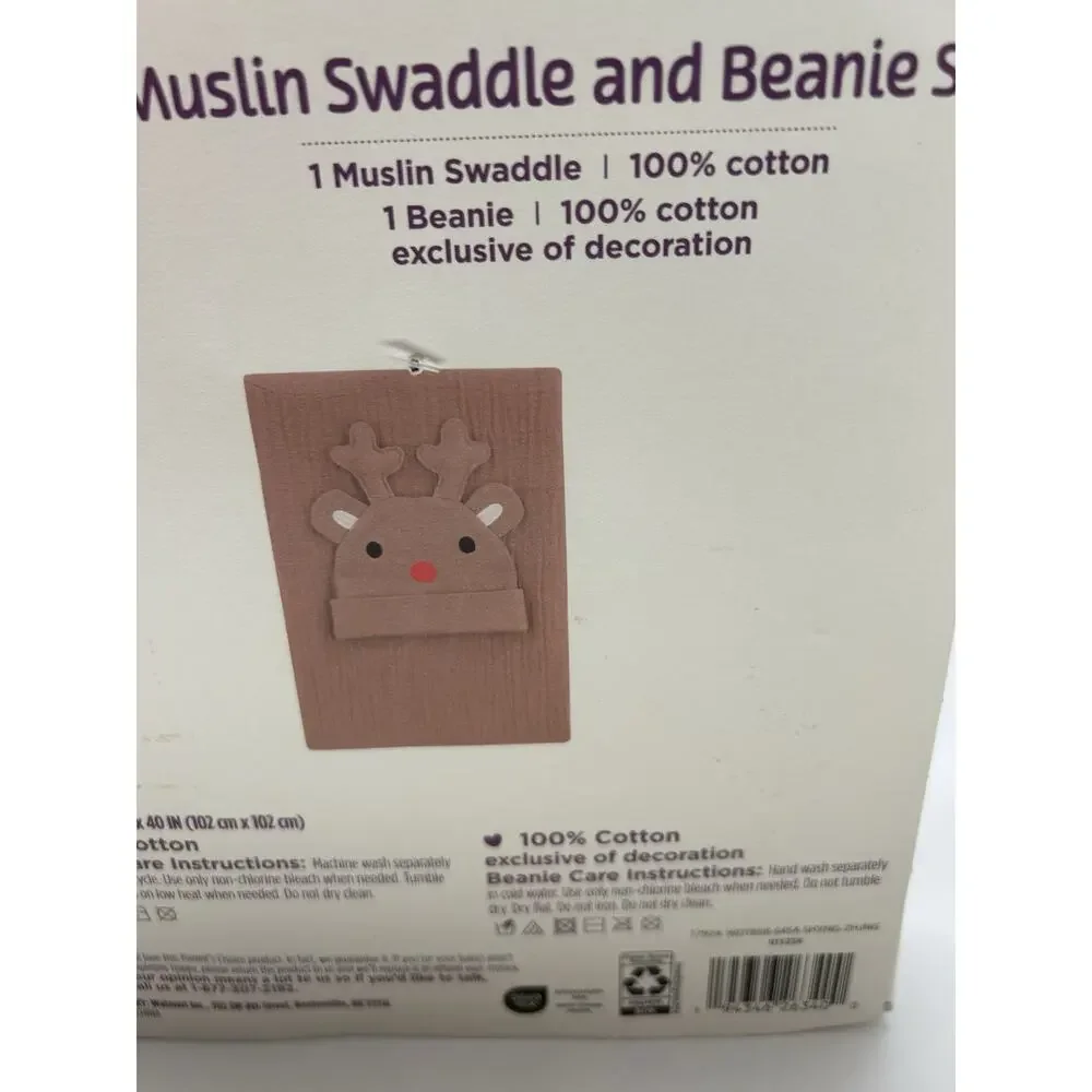 Baby Muslin‎ Swaddle And Reindeer Christmas Parents Choice 100%Cotton 40inx40in
